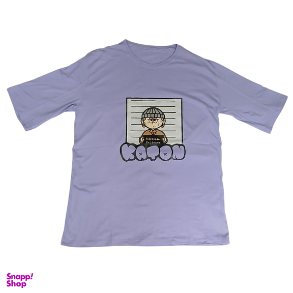 تیشرت زنانه طرح زندانی کد 665 رنگ یاسی