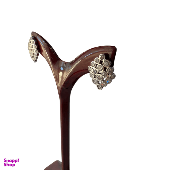گوشواره نقره 925 عیار زنانه لوزی نگین دار کد koro 2049
