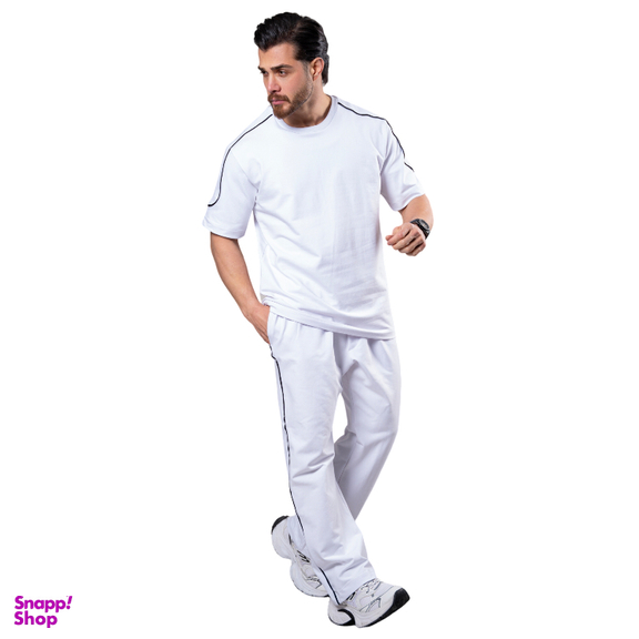 ست تیشرت و شلوار مردانه مدل گلکسی کد 10 رنگ سفید