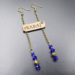 گوشواره زنانه باراج من مدل آویز زنجیر دار کریستالی کد GS-02