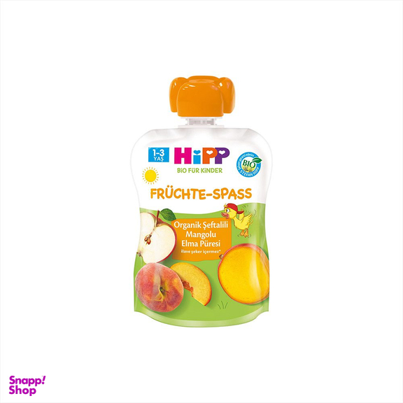 پوره میوه هلو ، انبه و سیب هیپ حجم ۹۰ گرم