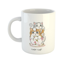 ماگ طرح گربه های کیوت در فنجان قهوه