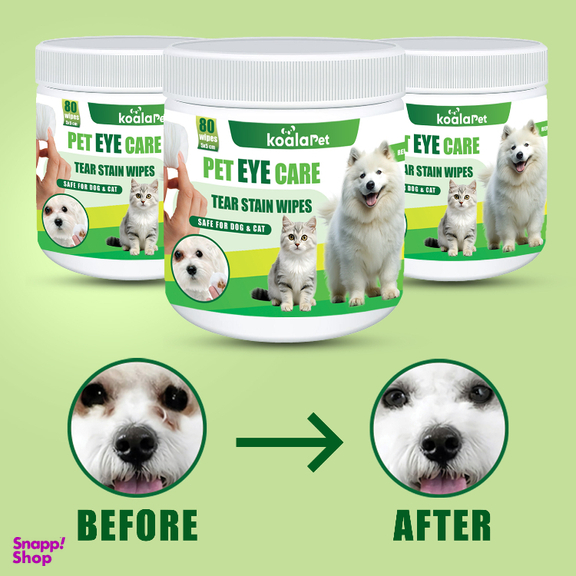 ستمال مرطوب سگ و گربه مخصوص اطراف چشم کوالاپت مدل Eye Wipes01 بسته 80 عددی