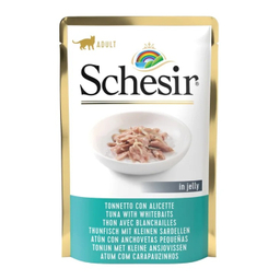 پوچ گربه شسیر مدل ماهی تن و ماهی وایت بیت وزن 85 گرم