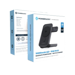 پاوربانک و استند مگ سیف پاورولوژی مدل Powerology  Qi2 ظرفیت 10000 میلی‌ آمپر ساعت