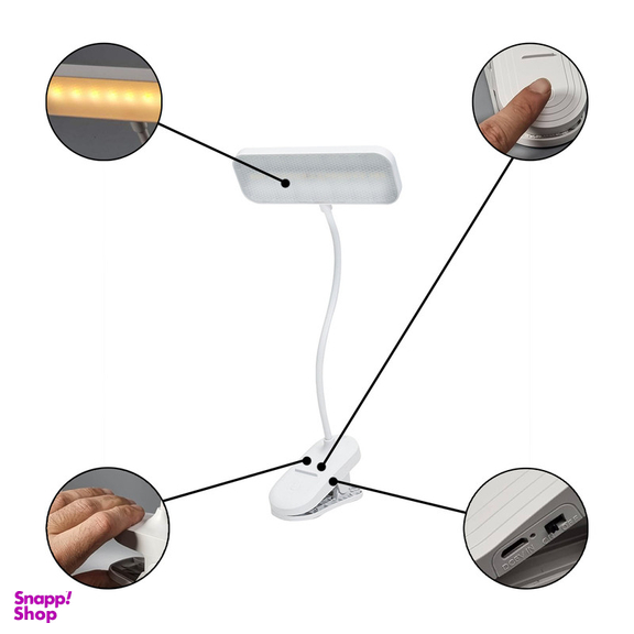 چراغ مطالعه شارژی مدل گیره ای کد MY-912