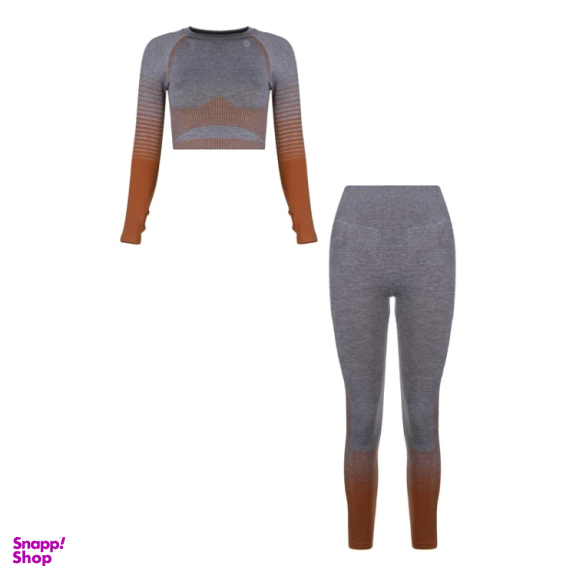 ست تیشرت لگ ورزشی زنانه دریم اسلیم کد H999 رنگ طوسی نارنجی