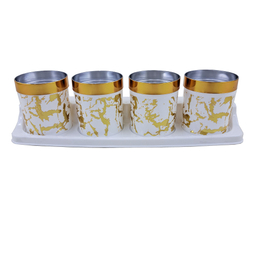 ست جای ادویه 5 پارچه رزمن مدل برکه طرح ماربل