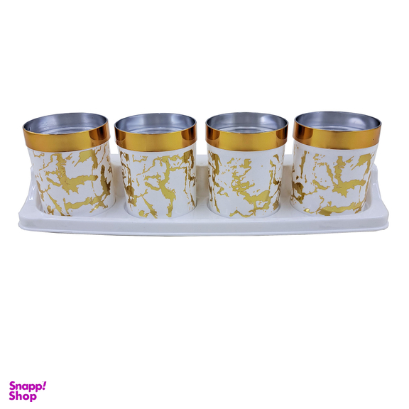 ست جای ادویه 5 پارچه رزمن مدل برکه طرح ماربل