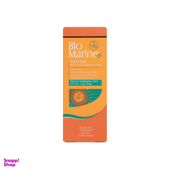 کرم ضد آفتاب رنگی بایومارین SPF 30 مدل روشن کننده 01 مناسب پوست های چرب حجم 50 میلی لیتر