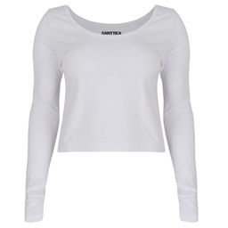 کراپ‌ تیشرت آستین بلند زنانه کانتکس مدل 249014501 رنگ سفید