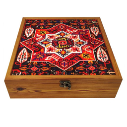 جعبه هدیه زعفران و هل ستاره زعفرانیه مدل قشقایی