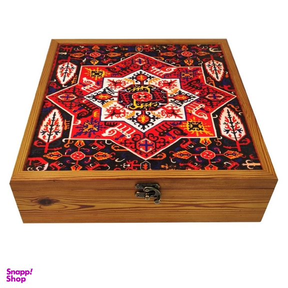 جعبه هدیه زعفران و هل ستاره زعفرانیه مدل قشقایی