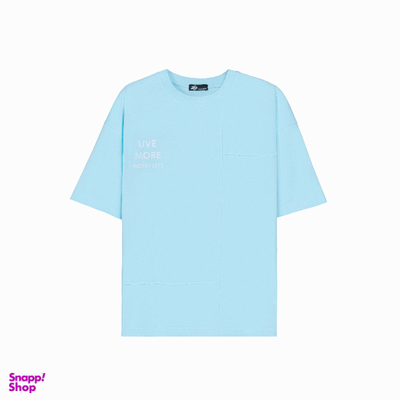 تیشرت زیگ مدل Live more رنگ فیروزه ای