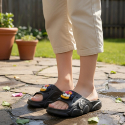 دمپایی پسرانه مدل پلاس نگاران رنگ مشکی