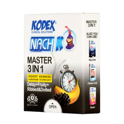 کاندوم تاخیری و خاردار ناچ کدکس مدل Master 3 In 1 بسته 3 عددی