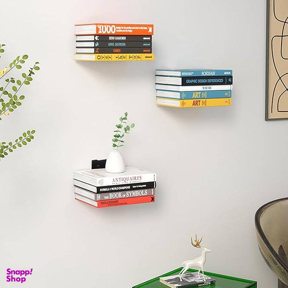 شلف دیواری مدل کتابخانه معلق کد 0125 مجموعه 2 عددی