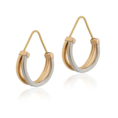 گوشواره طلا 18 عیار زنانه داریم مدل حلقه ای