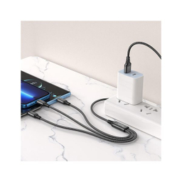 کابل تبدیل 3 کاره USB به لایتنینگ و MicroUSB و USB-C هوکو مدل X76 3IN1 طول 1 متر