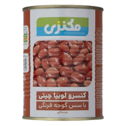 کنسرو لوبیا چیتی با سس گوجه فرنگی مکنزی وزن 380 گرم بسته 3 عددی