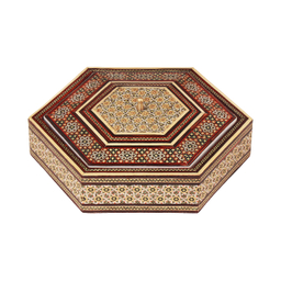 شکلات خوری خاتم کاری مدل شش گوش شیرازی کد 01