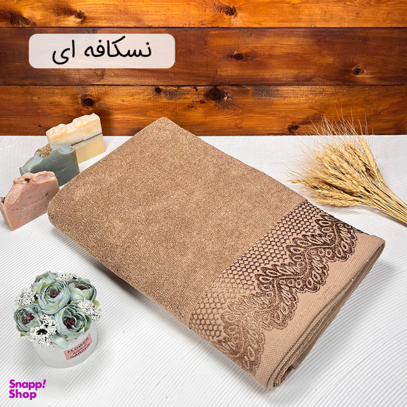 حوله حمام دنیز طرح نازلی سایز 100×155 سانتی متر
