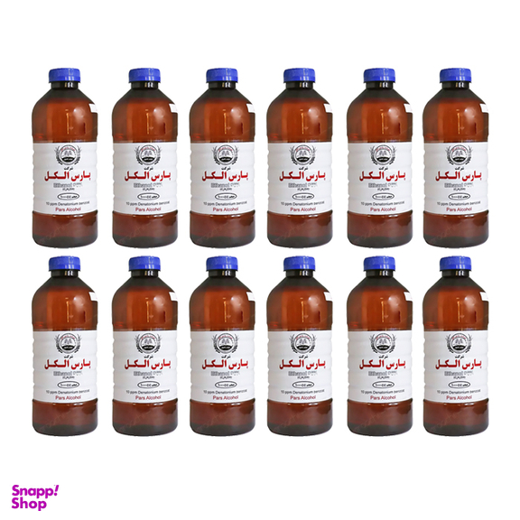 الکل 96 درصد پارس الکل حجم 1 لیتر بسته 12 عددی