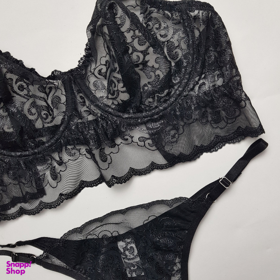 ست شورت و سوتین زنانه برتا مدل تری کد 4088AB رنگ مشکی