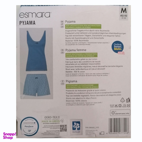 ست تاپ و شلوارک زنانه اسمارا کد 8000