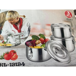 ظرف نگهدارنده مدل استیل KL19194 بسته سه عددی