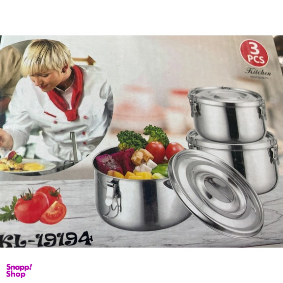 ظرف نگهدارنده مدل استیل KL19194 بسته سه عددی