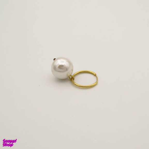 گوشواره طلا 18 عیار زنانه دلوکس مدل حلقه ای مرواریدی کد D28