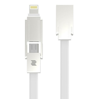 کابل دو پورت Micro USB به لایتنینگ راک اسپیس مدل M7 Metal 2in1