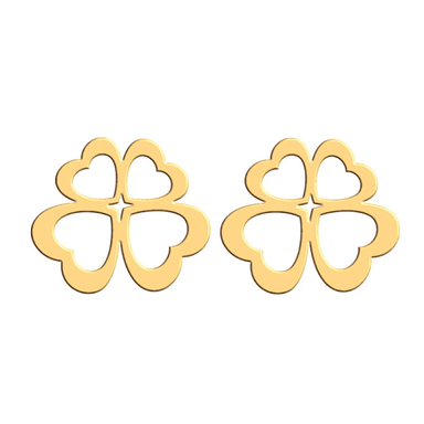 گوشواره طلا 18 عیار زنانه طرح گل شبدر کد 0073