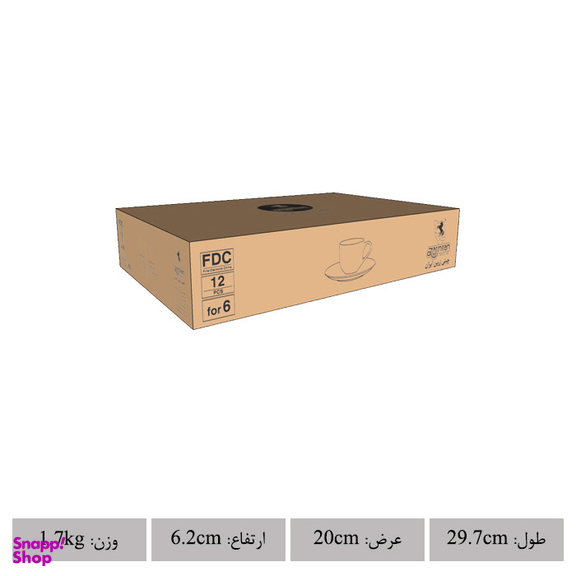 سرویس قهوه خوری 12 پارچه چینی زرین ایران مدل فلورانس درجه عالی