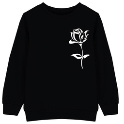 سویشرت دخترانه مدل گل F2 رنگ مشکی