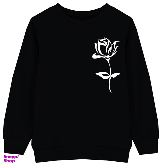 سویشرت دخترانه مدل گل F2 رنگ مشکی