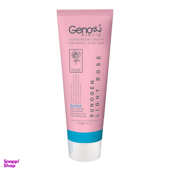 کرم ضد آفتاب ژنوبایوتیک مدل Rose 395 حجم 50 میلی لیتر
