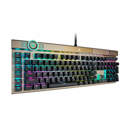کیبورد باسیم مکانیکال مخصوص بازی کورسیر مدل K100 RGB Midnight Gold