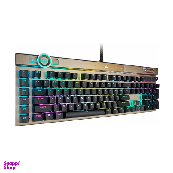 کیبورد باسیم مکانیکال مخصوص بازی کورسیر مدل K100 RGB Midnight Gold