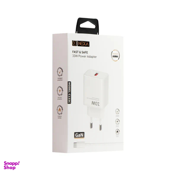شارژر دیواری 33 وات نکسا مدل C133C به همراه کابل Type-C