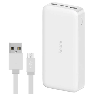 پاوربانک شیائومی مدل Redmi PB200LZM ظرفیت 20000 میلی آمپر ساعت به همراه کابل تبدیل microUSB