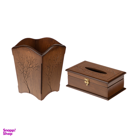 ست سطل و جای دستمال کاغذی هم آدیس کد 2pcs-khazan