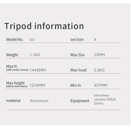 سه پایه دوربین فوتو پرو مدل S3
