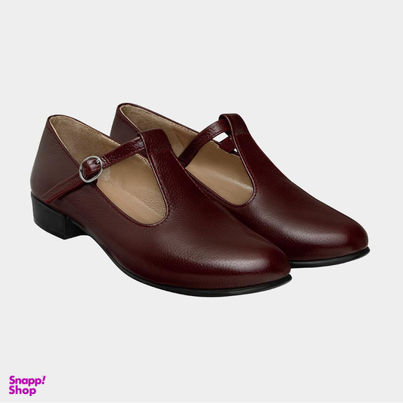 کفش رسمی زنانه نوین چرم مدل 1003 WS2991 رنگ زرشکی