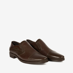 کفش رسمی مردانه چرم طبیعی مونو کد J5502_091 رنگ قهوه ای تیره