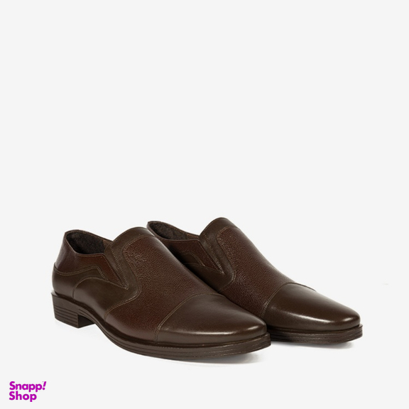 کفش رسمی مردانه چرم طبیعی مونو کد J5502_091 رنگ قهوه ای تیره