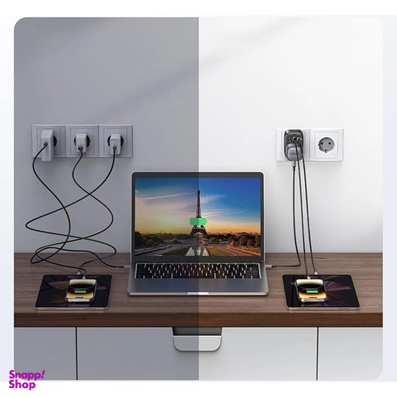 شارژر دیواری 30 وات 3 پورت USB-A/USB-C/سه شاخه برق یوگرین مدل CD314 کد 90613