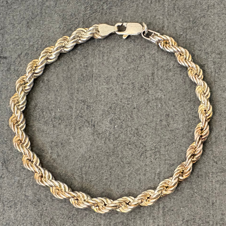 دستبند نقره مردانه گیرا مدل طنابی کد G0194