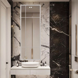 آینه سرویس بهداشتی الف مدل نیم قد کلاسیک